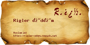 Rigler Ádám névjegykártya